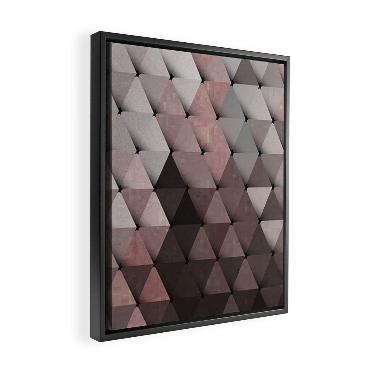 Triangles Putty Mauve Framed Canvas Print Gallery Image 2