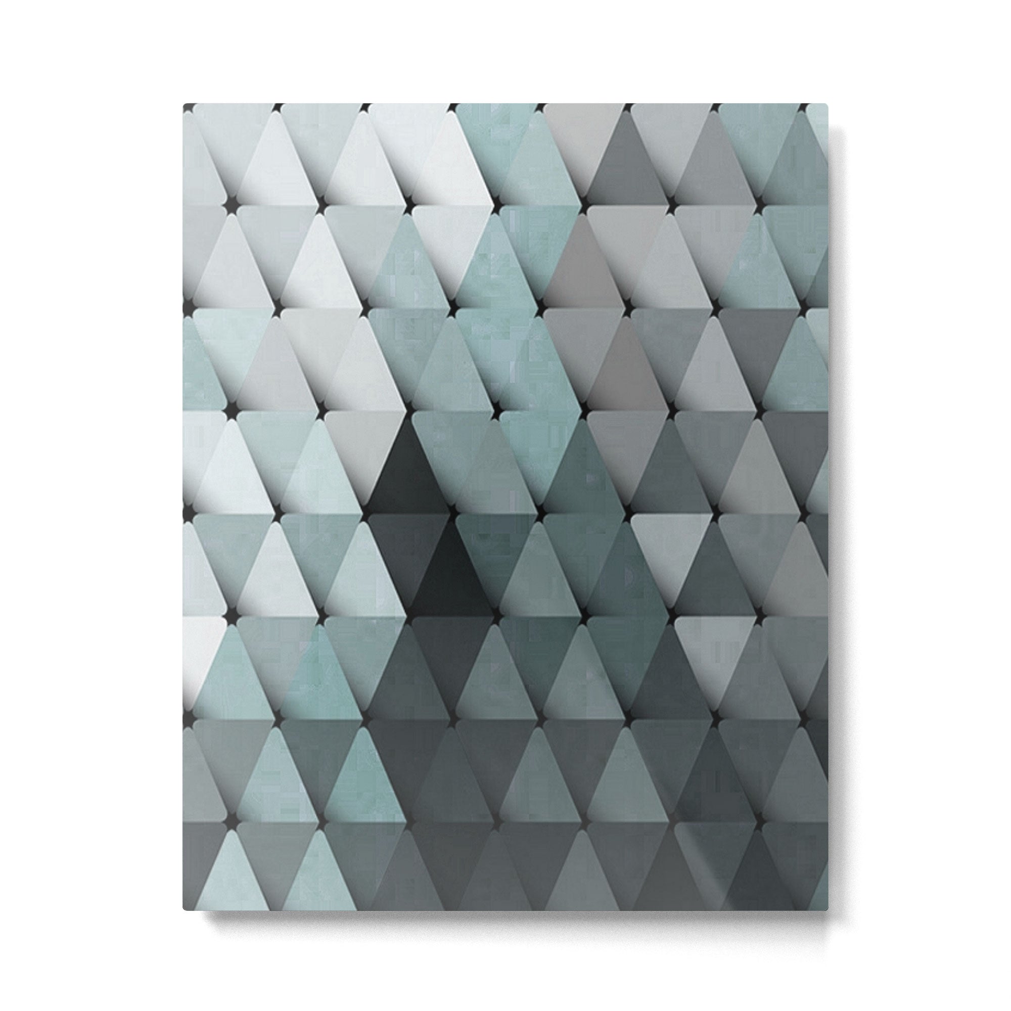 Triangles Teal Gray Metal Print Gallery Image 6