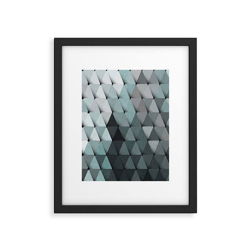Triangles Teal Gray Framed Art Print Gallery Image 6