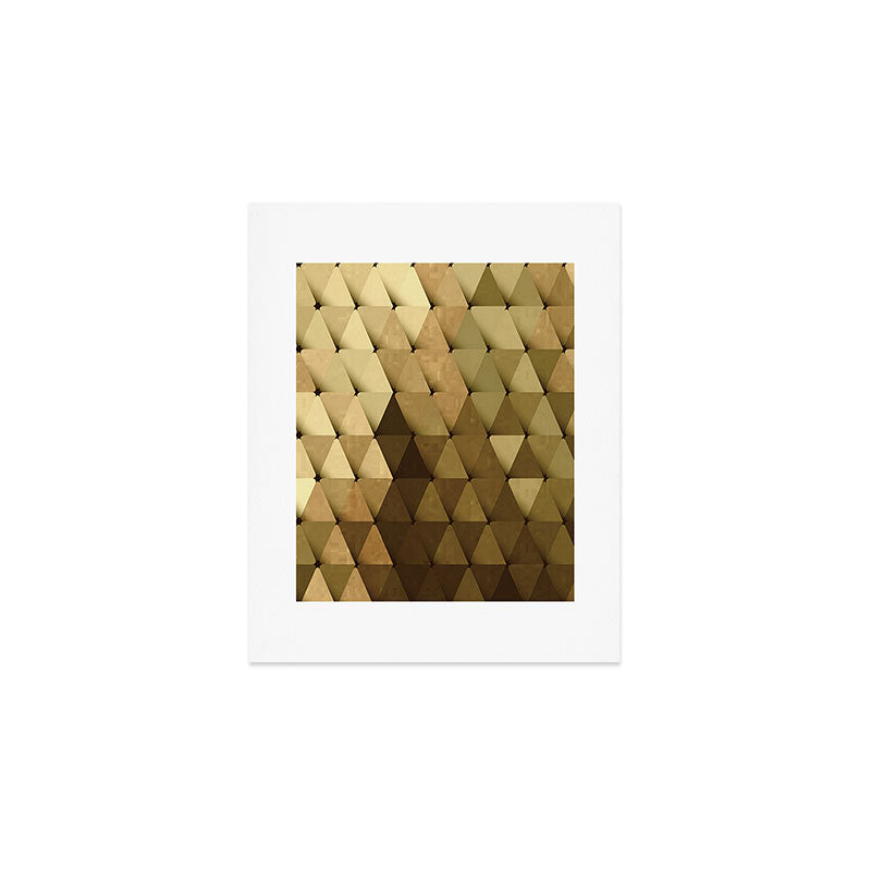 Triangles Yellow Brown Olive Green Art Print Gallery Image 1