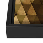Triangles Yellow Brown Olive Green Framed Canvas Print Gallery Image 3