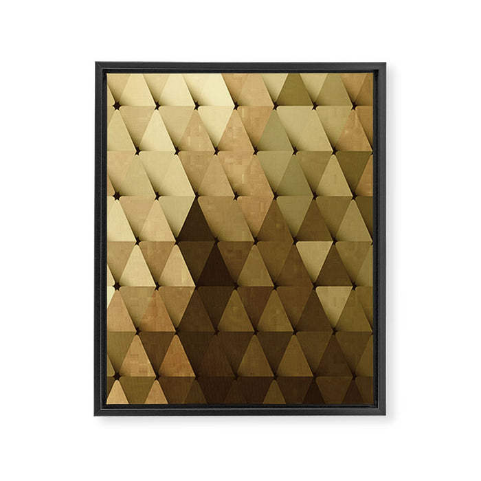 Triangles Yellow Brown Olive Green Framed Canvas Print Gallery Image 1
