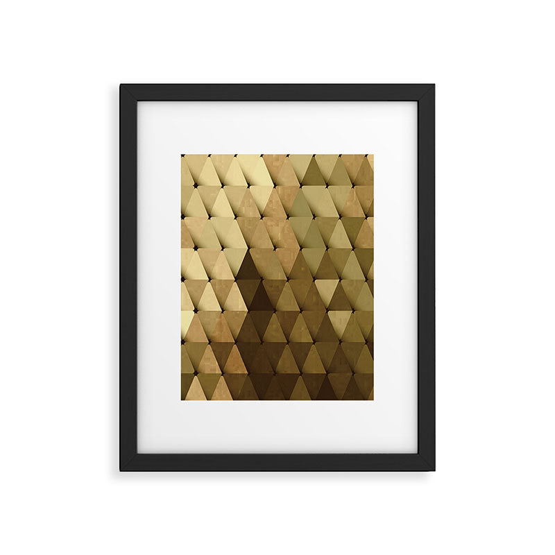 Triangles Yellow Brown Olive Green Framed Art Print Gallery Image 6