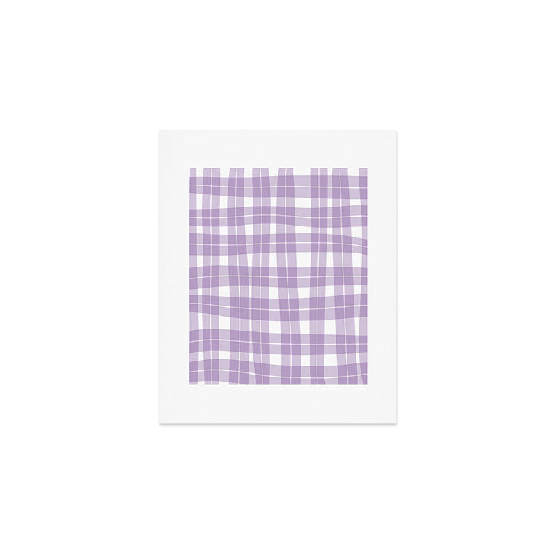 Wavy Plaid Lilac White Art Print Gallery Image 1