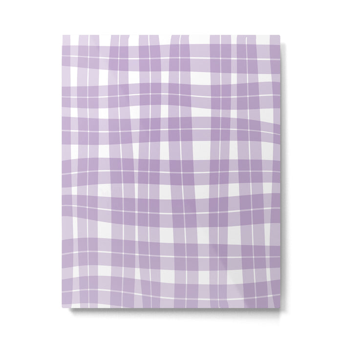 Wavy Plaid Lilac White Metal Print Gallery Image 1