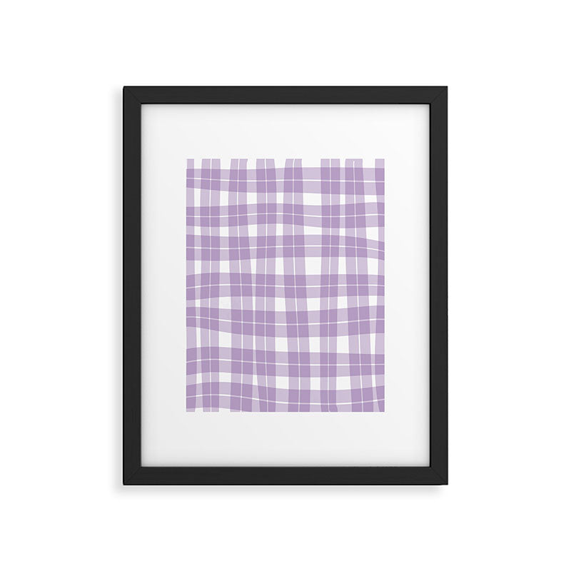 Wavy Plaid Lilac White Framed Art Print Gallery Image 6