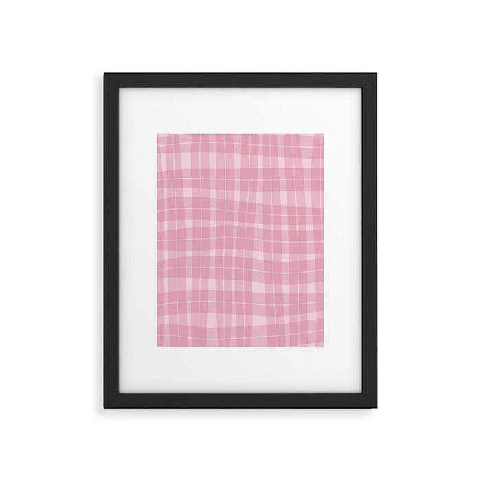 Wavy Plaid Pink Framed Art Print Gallery Image 1