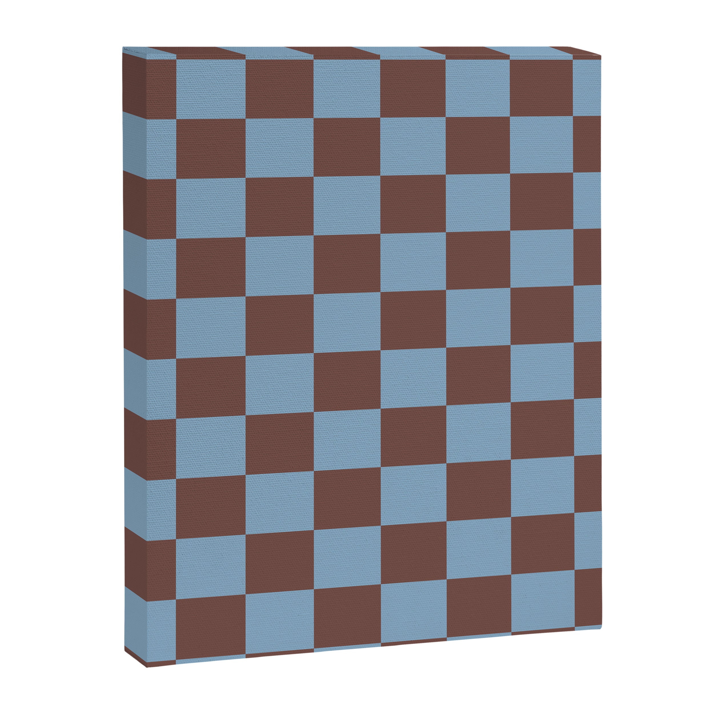 Checkerboard  Retro Mahogany Brown Air Blue Canvas Print Gallery Image 8