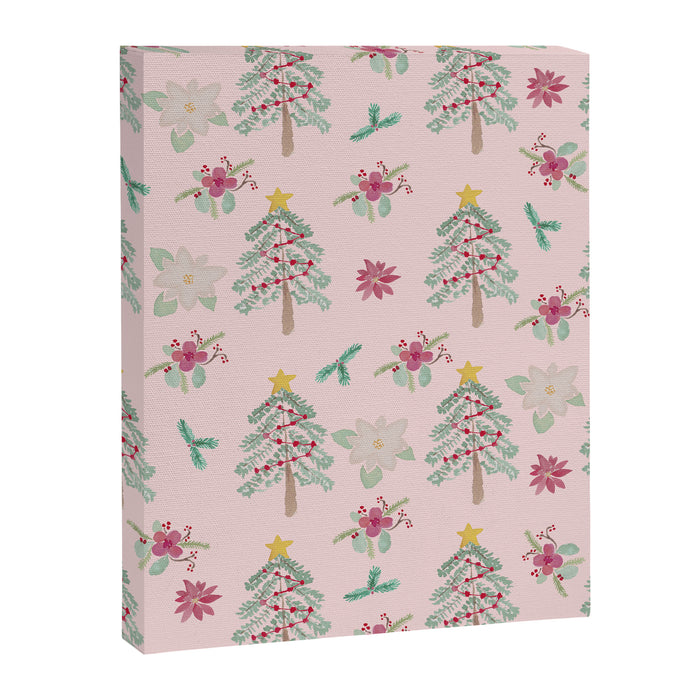 Christmas Pattern Pink Canvas Print Gallery Image 1