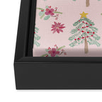Christmas Pattern Pink Framed Canvas Print Gallery Image 3