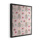 Christmas Pattern Pink Framed Canvas Print Gallery Image 2