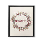 Merry Christmas Wreath Framed Canvas Print Gallery Image 8