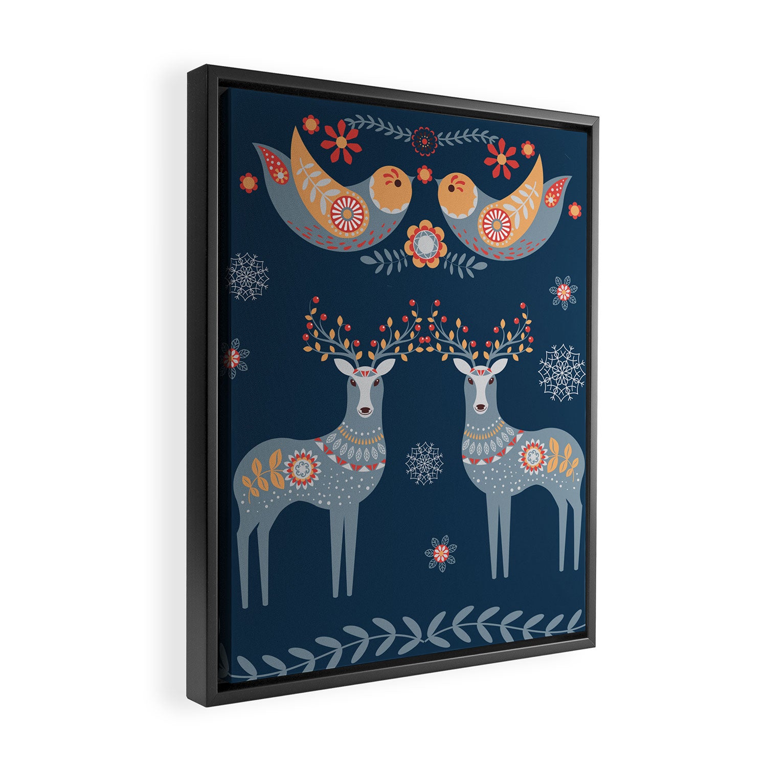 Nordic Winter Blue Framed Canvas Print Gallery Image 2