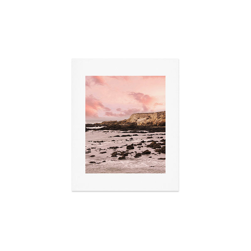 Sunset Beach Cliffs at Low Tide  Art Print Gallery Image 1