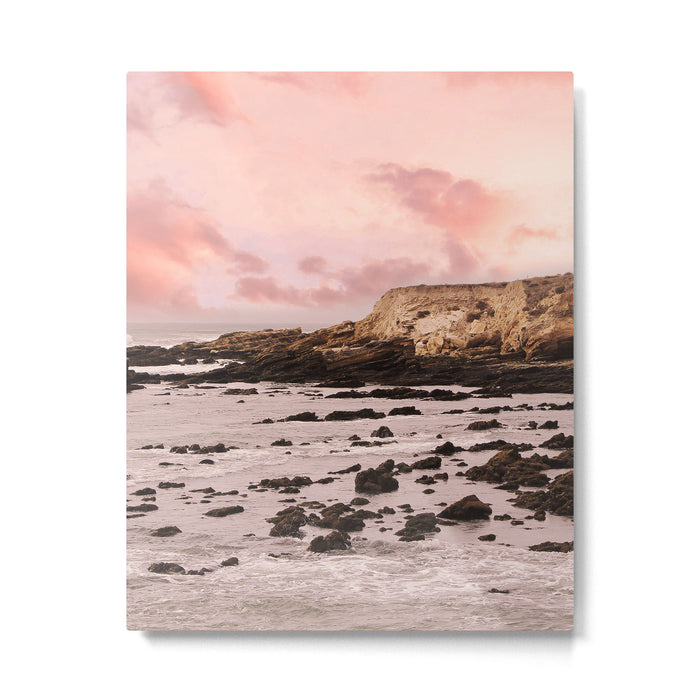 Sunset Beach Cliffs at Low Tide  Metal Print Gallery Image 1