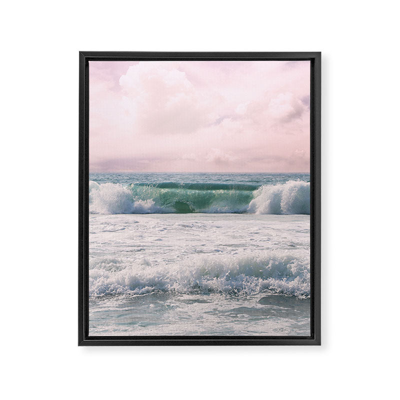 Tropical Beach Wave Roll Framed Canvas Print Gallery Image 8