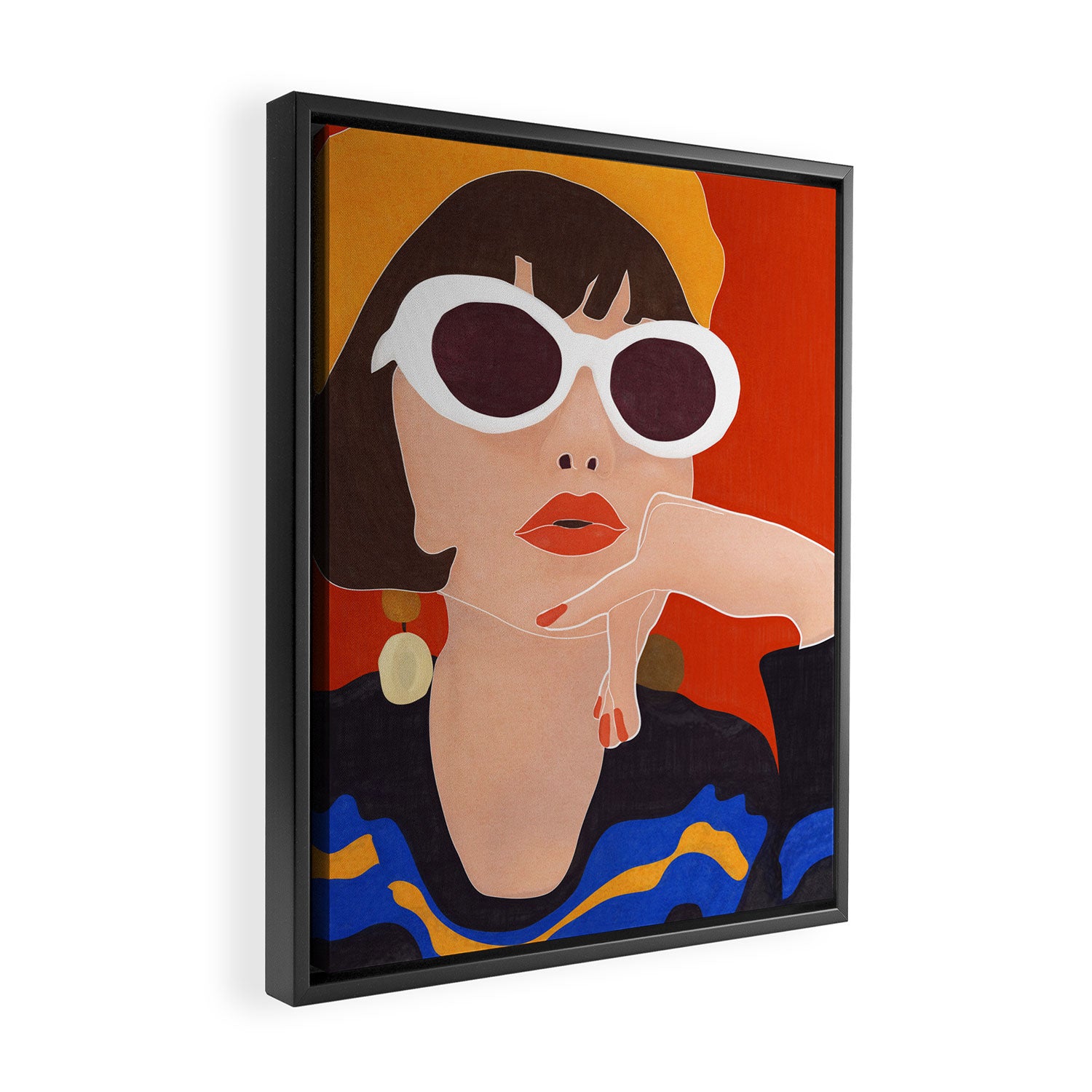 Colorful Woman Portrait Framed Canvas Print Gallery Image 2