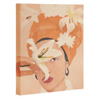 Girl with Flowers Illustration Canvas Print Gallery Image 3