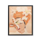 Girl with Flowers Illustration Framed Canvas Print Gallery Image 6