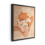 Girl with Flowers Illustration Framed Canvas Print Gallery Image 2