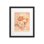 Girl with Flowers Illustration Framed Art Print Gallery Image 5