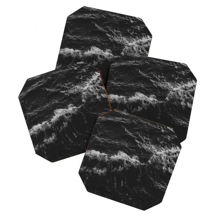 Dark Ocean in Black and. White Coaster Gallery Image 1