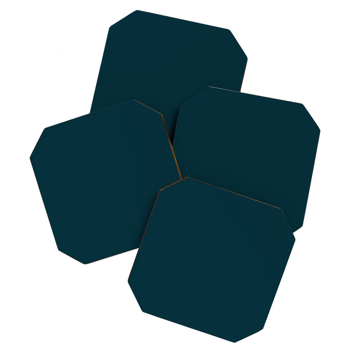 Dark Teal x Solid Color Coaster Gallery Image 1