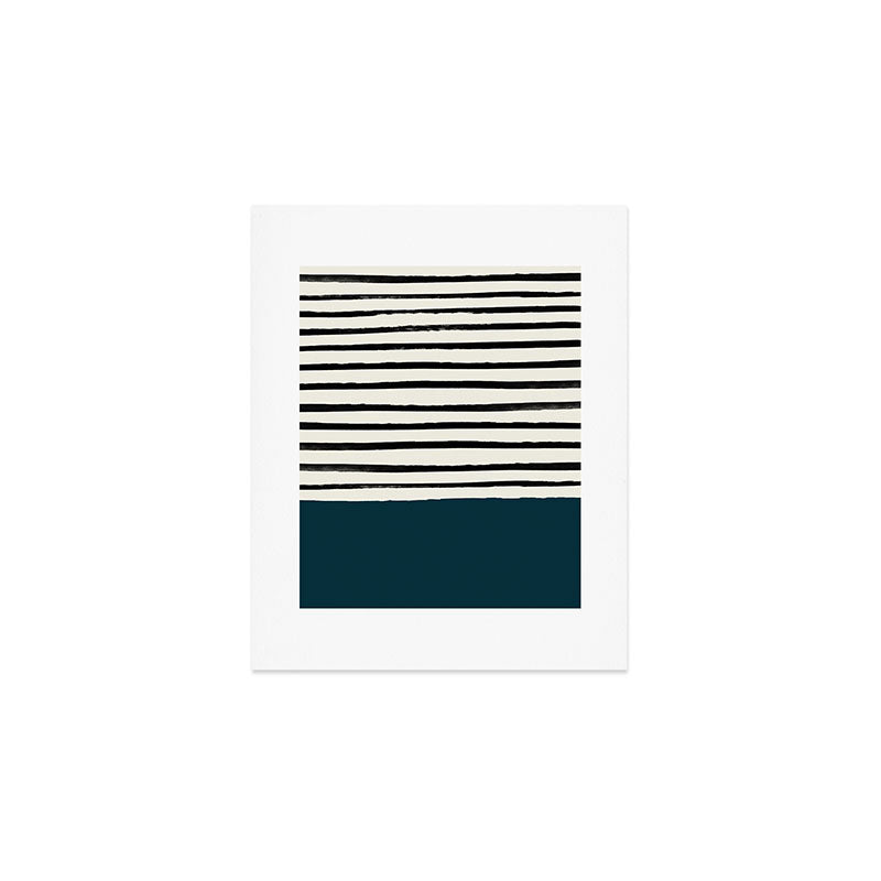 Dark Teal x Stripes Art Print Gallery Image 1