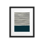 Dark Teal x Stripes Framed Art Print Gallery Image 6