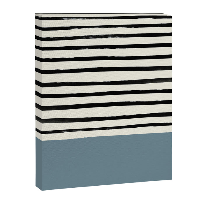 Dusty Blue x Stripes Canvas Print Gallery Image 1
