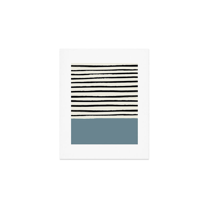 Dusty Blue x Stripes Art Print Gallery Image 1