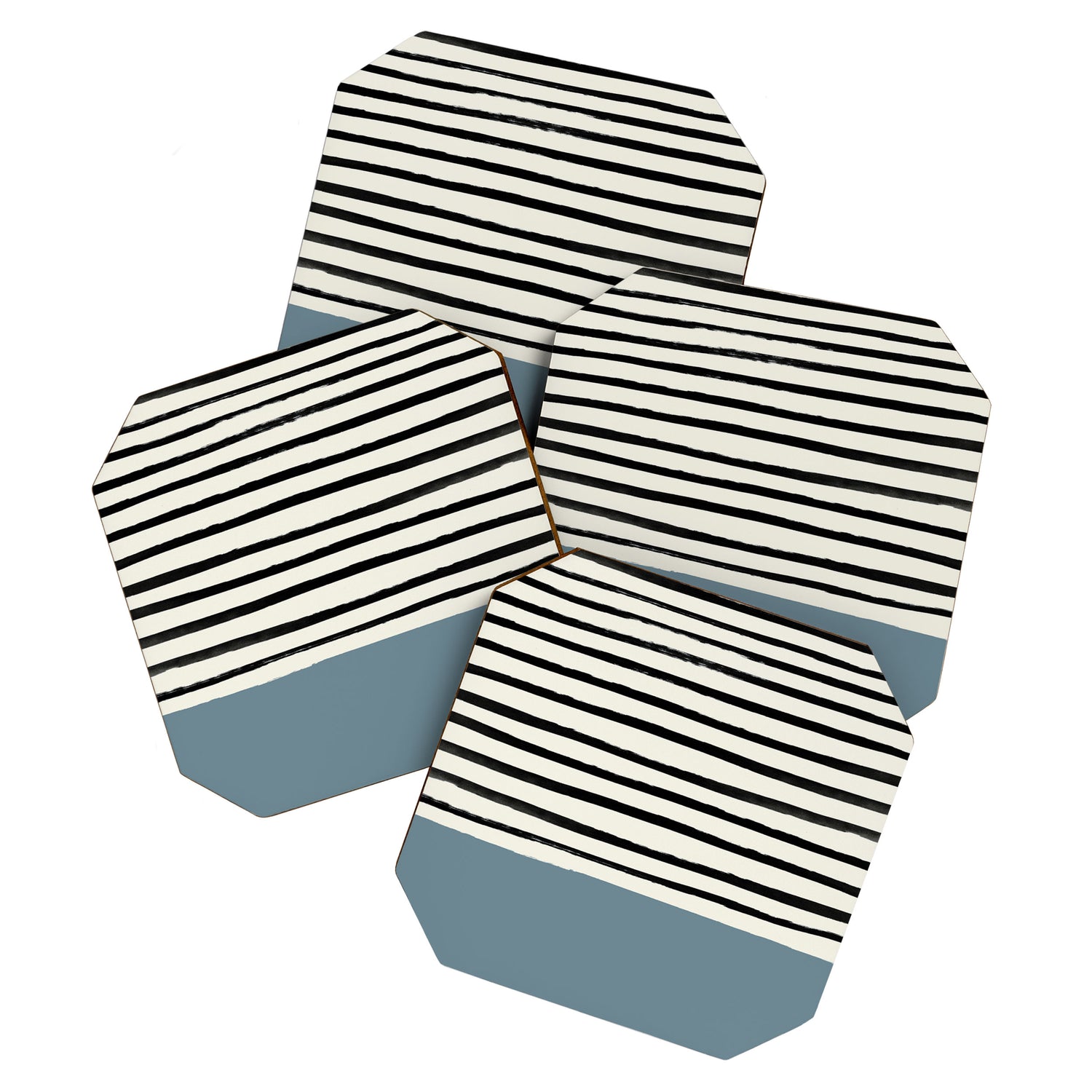 Dusty Blue x Stripes Coaster Gallery Image 1