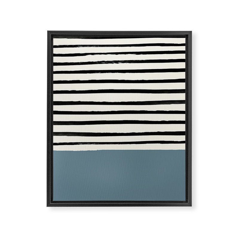 Dusty Blue x Stripes Framed Canvas Print Gallery Image 8
