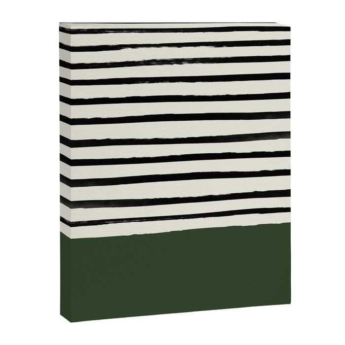 Forest Green x Stripes Canvas Print Gallery Image 1