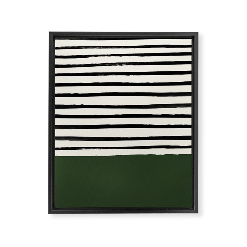Forest Green x Stripes Framed Canvas Print Gallery Image 8