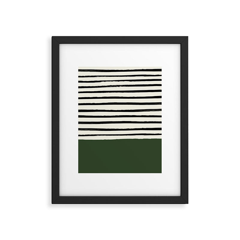 Forest Green x Stripes Framed Art Print Gallery Image 6