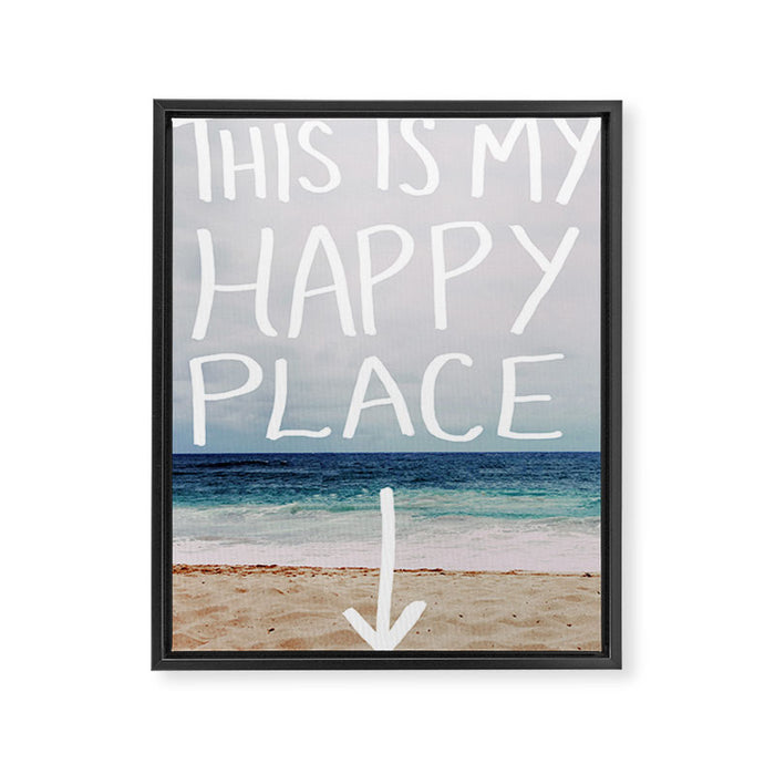 My Happy Place (Beach) Framed Canvas Print Gallery Image 1