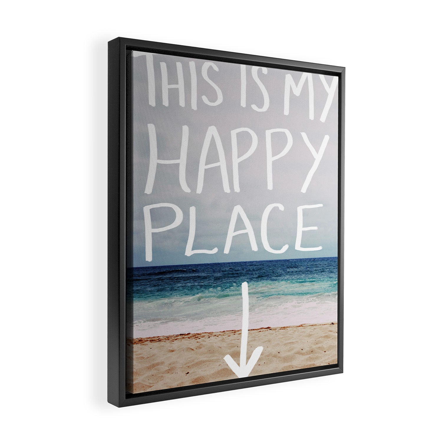 My Happy Place (Beach) Framed Canvas Print Gallery Image 2