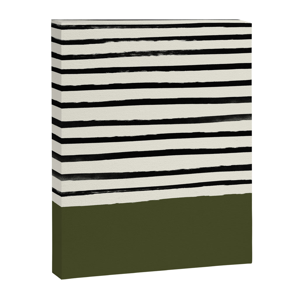 Olive Green x Stripes Canvas Print Gallery Image 8