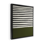 Olive Green x Stripes Framed Canvas Print Gallery Image 2