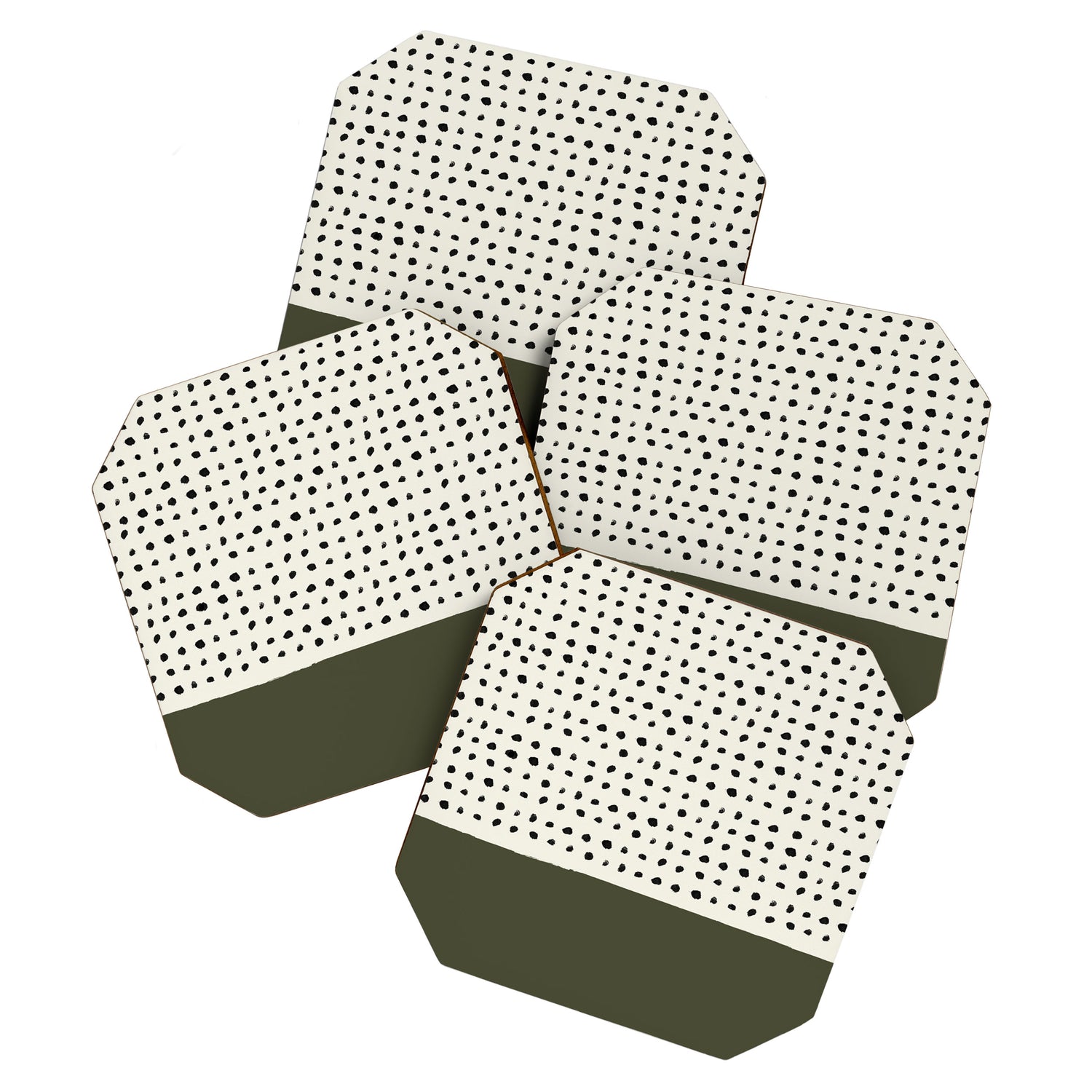Olive Green x Stripes Coaster Gallery Image 1