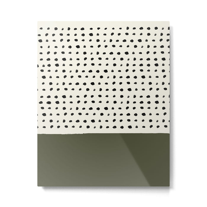 Olive Green x Stripes Metal Print Gallery Image 1