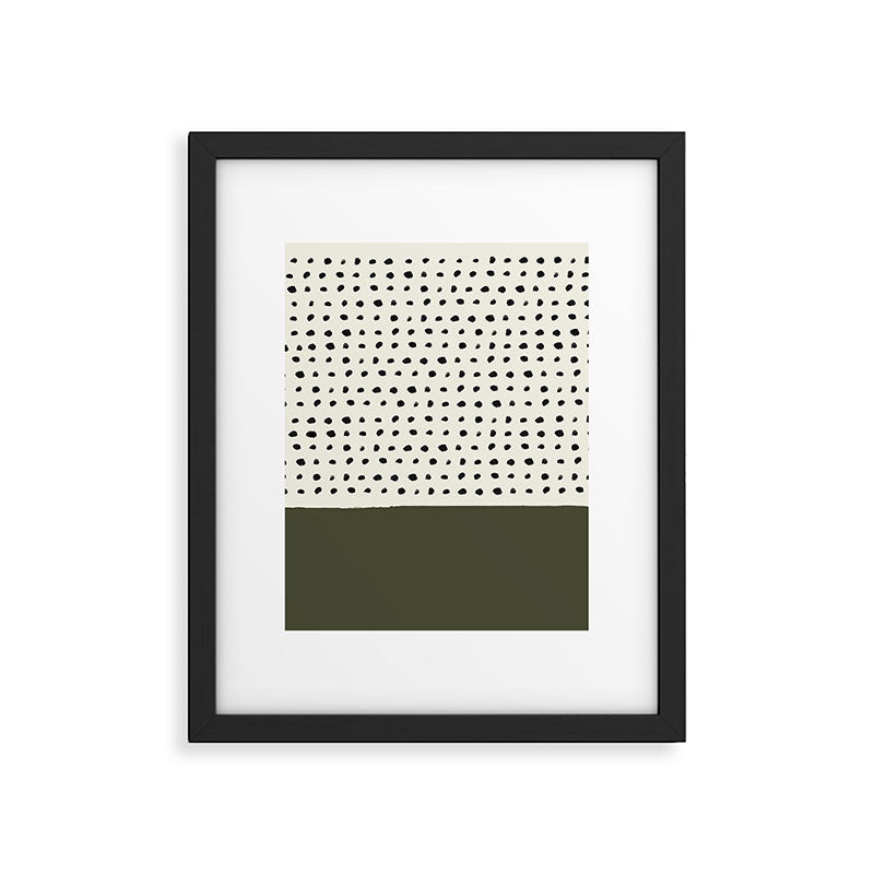 Olive Green x Stripes Framed Art Print Gallery Image 6