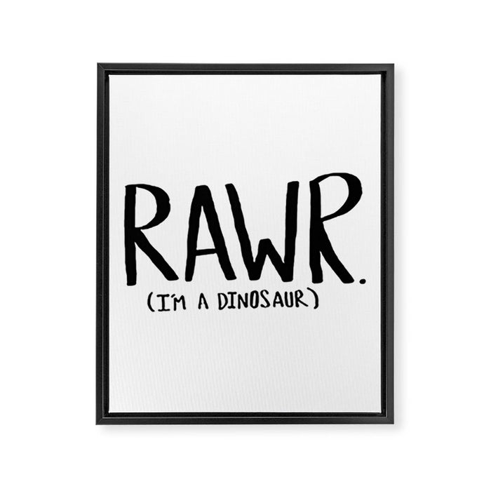 Rawr. I'm a Dinosaur Framed Canvas Print Gallery Image 1