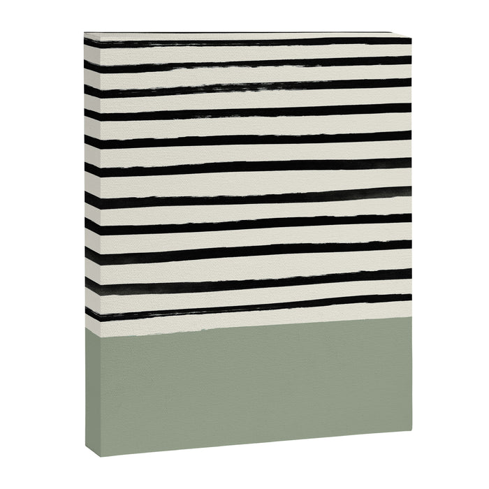 Sage Green x Stripes Canvas Print Gallery Image 1