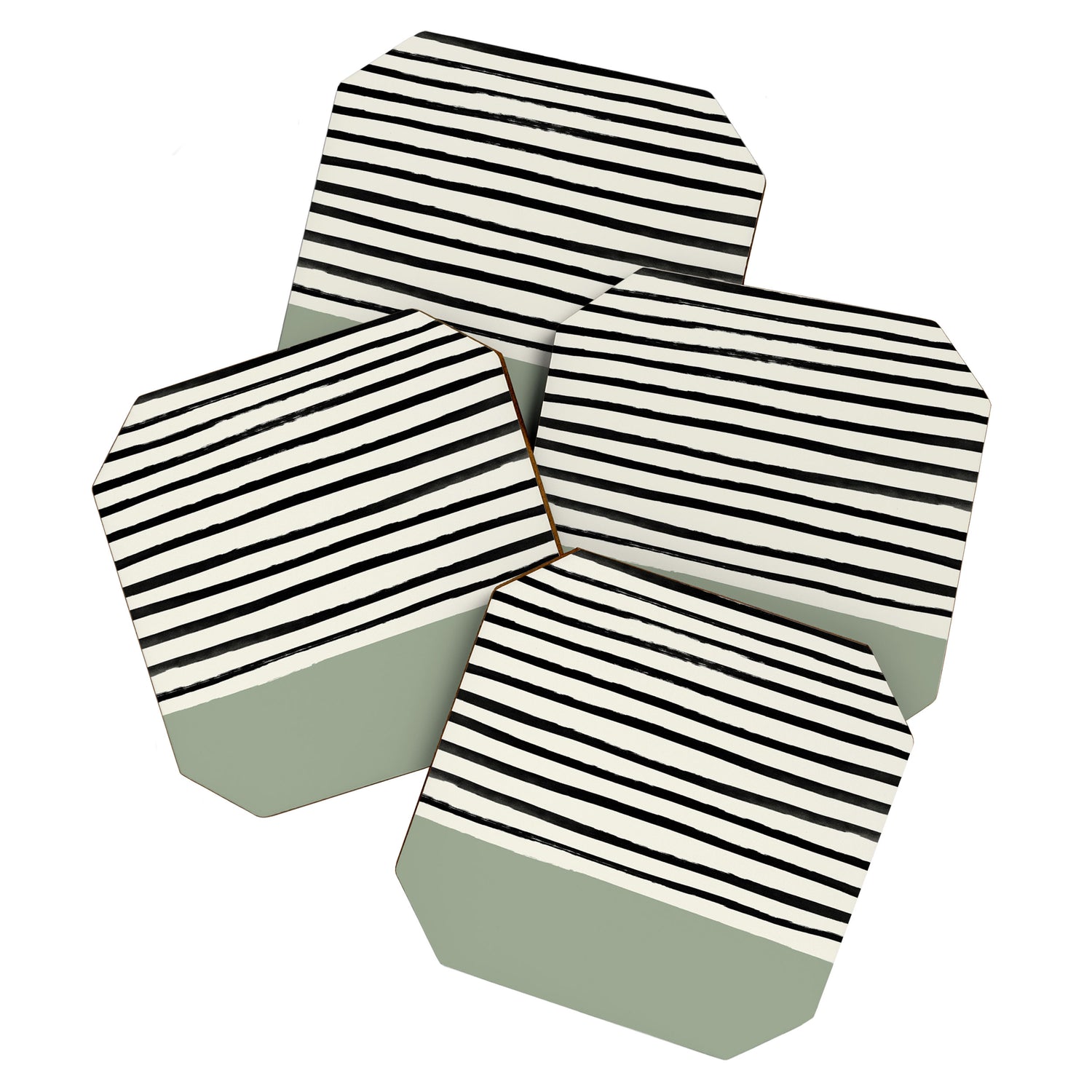 Sage Green x Stripes Coaster Gallery Image 1