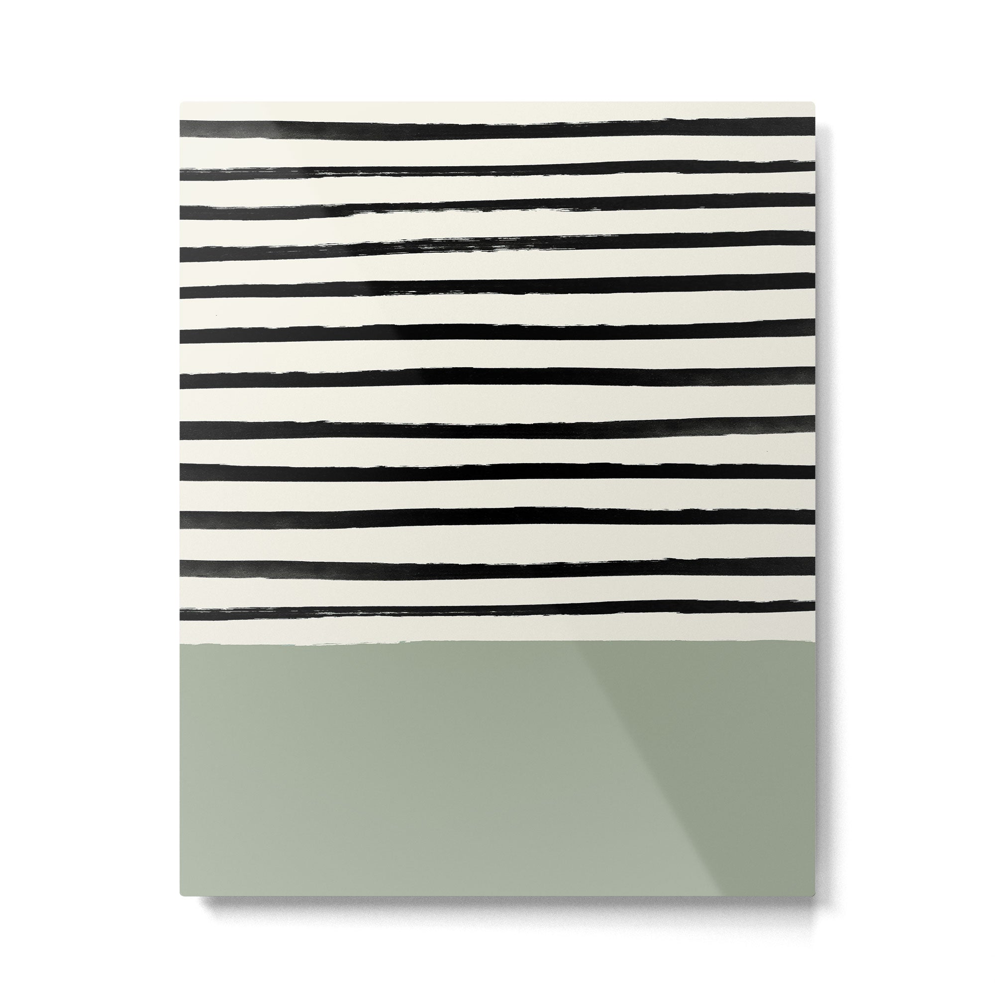 Sage Green x Stripes Metal Print Gallery Image 6