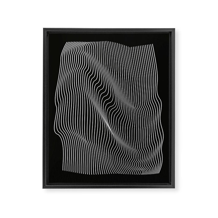 Minimal curves black Framed Canvas Print Gallery Image 1