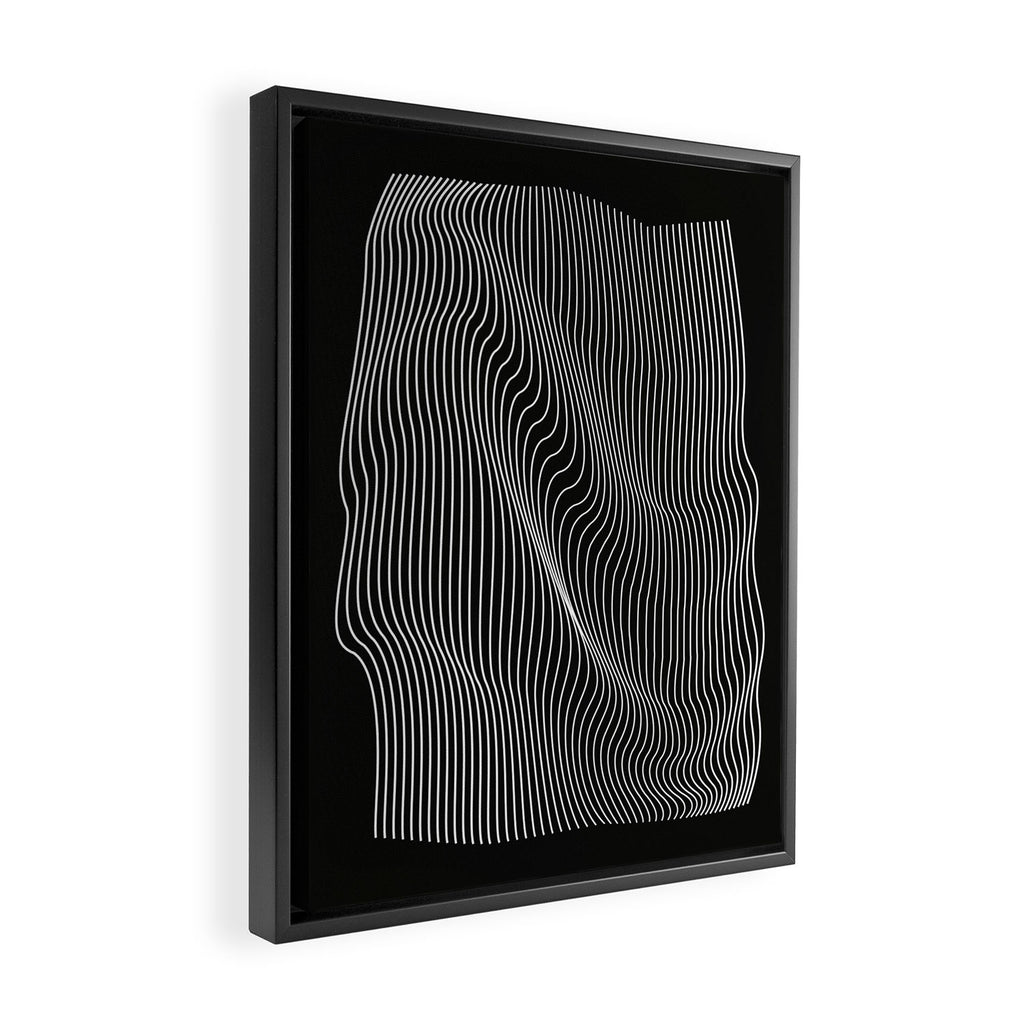Minimal curves black Framed Canvas Print Gallery Image 2