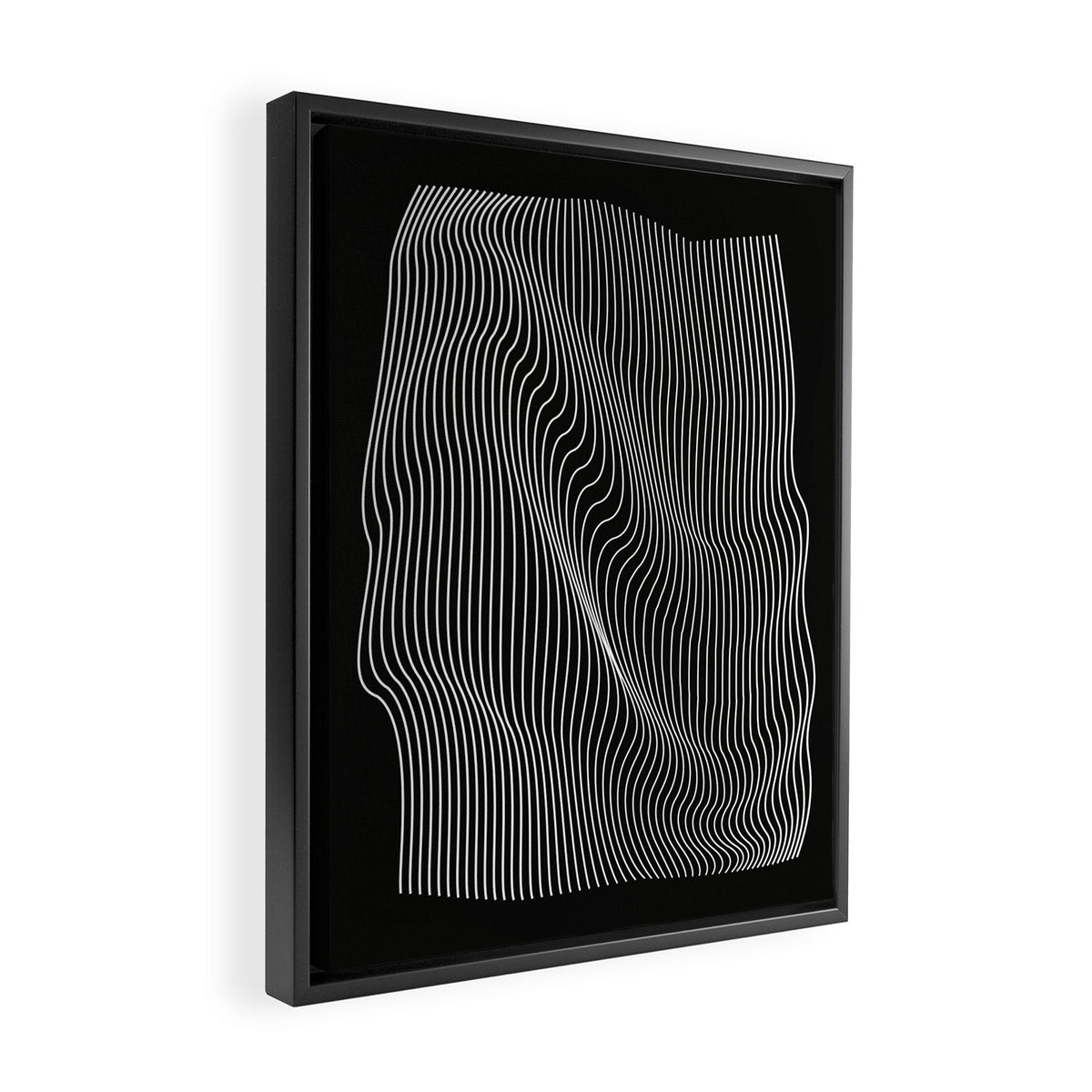Minimal curves black Framed Canvas Print Gallery Image 2